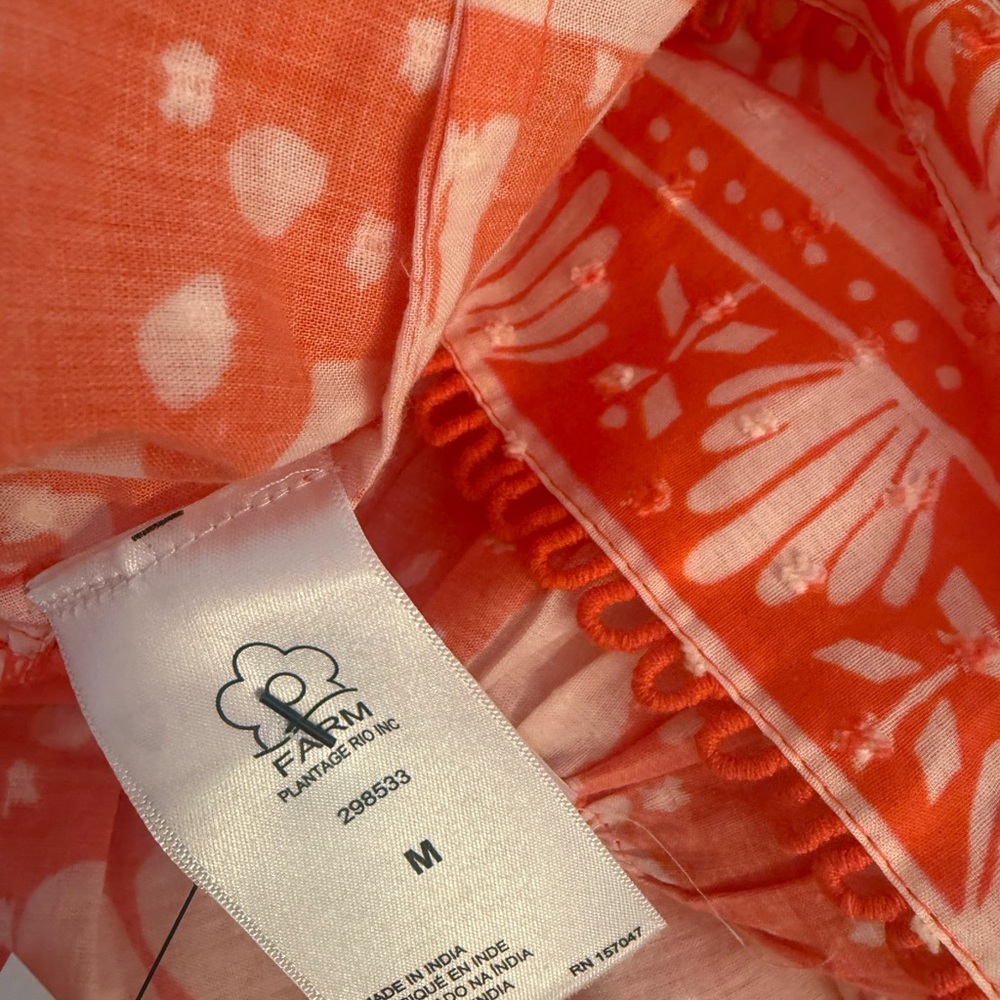 Farm Rio New Orange Neon Jungle Tiered Mini Skirt Size Medium - Picture 4 of 6